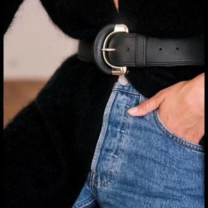 Sézane Sezane Oma Belt Smooth Black size 80